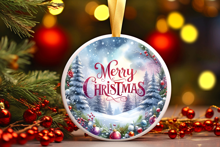 Round Christmass Ornament Sublimation|Clipart