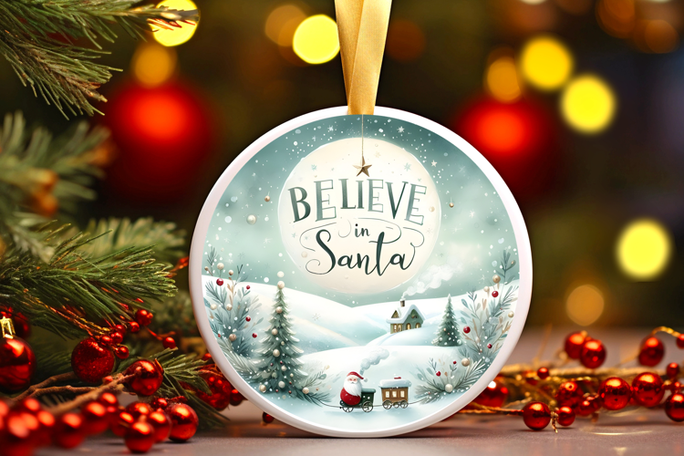 Round Christmass Ornament Sublimation|Clipart