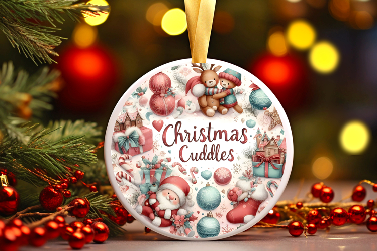 Round Christmass Ornament Sublimation|Clipart
