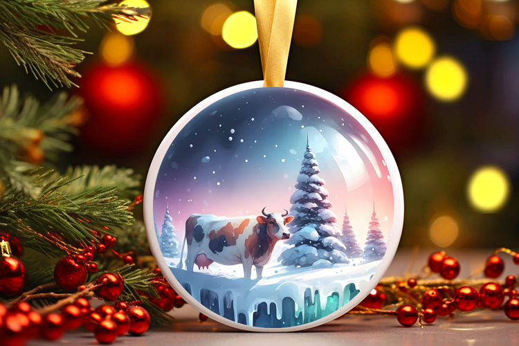Round Christmass Ornament Sublimation|Clipart