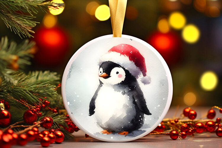 Round Christmass Ornament Sublimation|Clipart example image 1