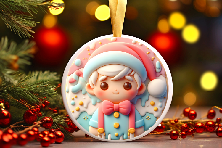 Round Christmass Ornament Sublimation|Clipart