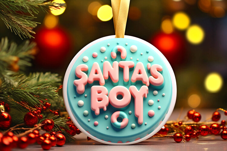Round Christmass Ornament Sublimation|Clipart example image 1