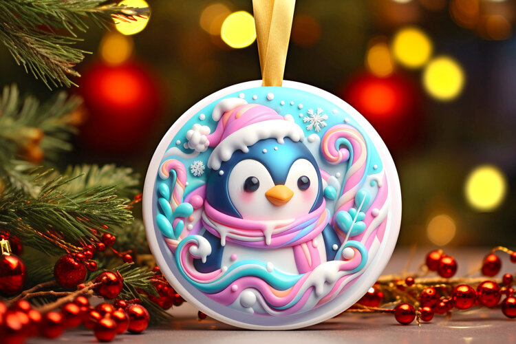 Round Christmass Ornament Sublimation|Clipart example image 1