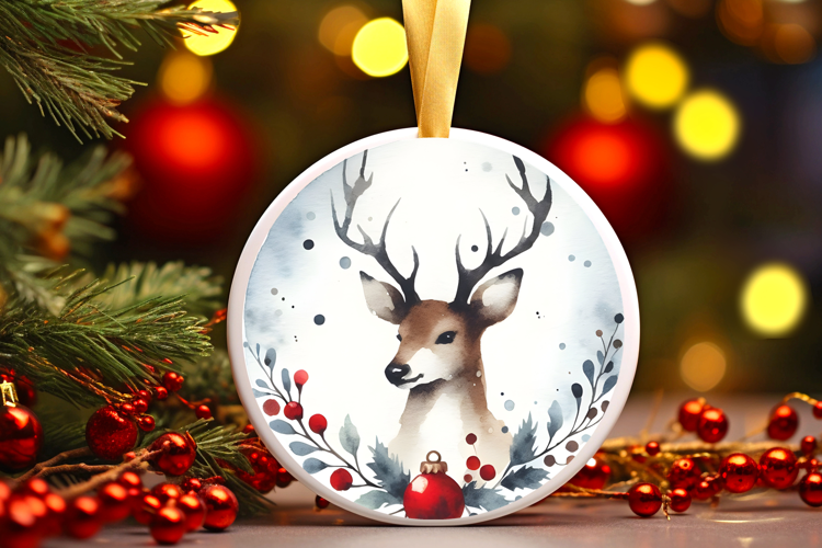 Round Christmass Ornament Sublimation|Clipart