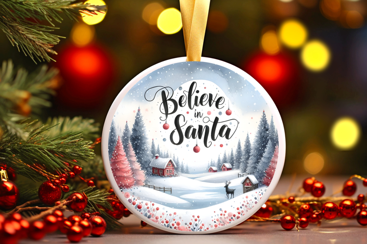 Round Christmass Ornament Sublimation|Clipart