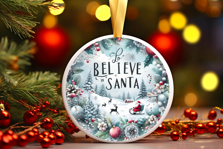 Round Christmass Ornament Sublimation|Clipart