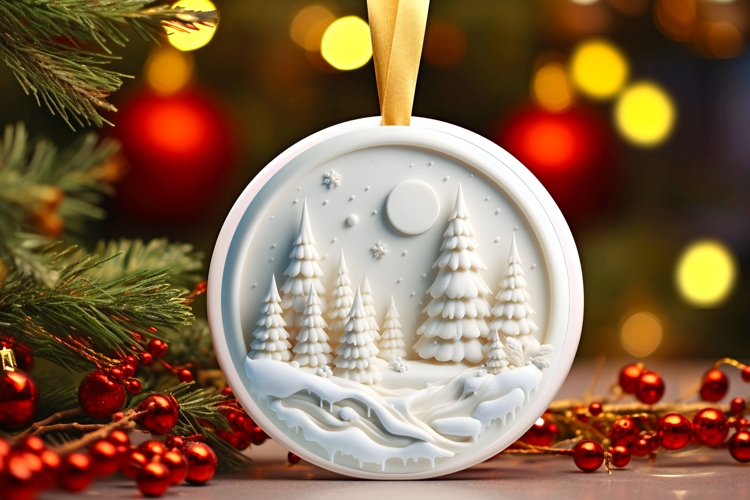 Round Christmass Ornament Sublimation|Clipart
