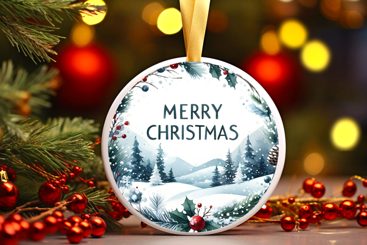 Round Christmass Ornament Sublimation|Clipart