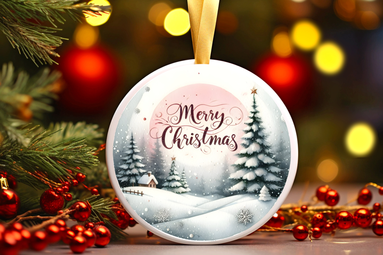 Round Christmass Ornament Sublimation|Clipart