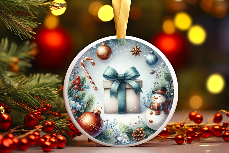 Round Christmass Ornament Sublimation|Clipart