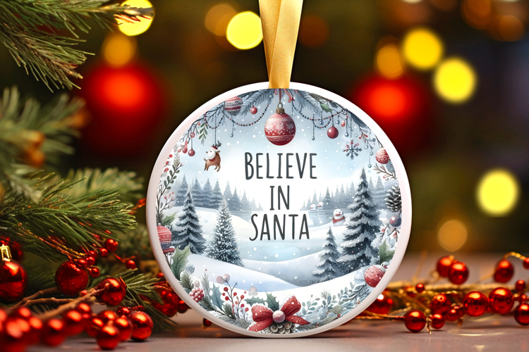 Round Christmass Ornament Sublimation|Clipart