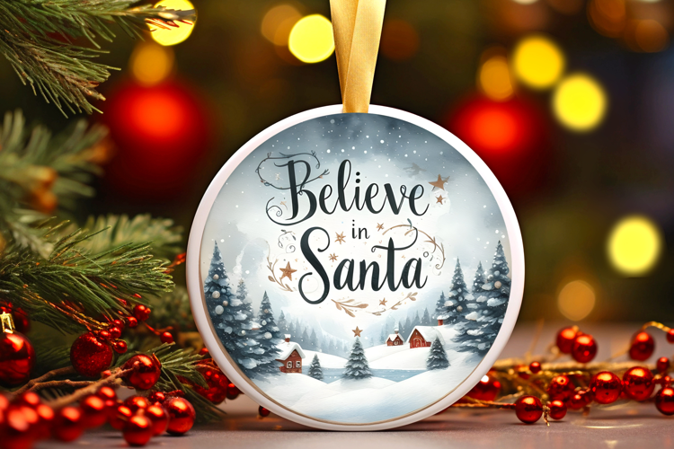Round Christmass Ornament Sublimation|Clipart