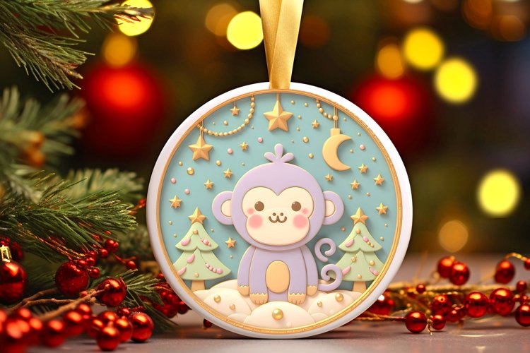 Round Christmas Ornament Sublimation|Clipart