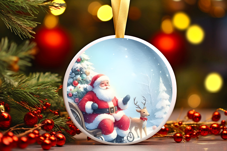 Round Christmass Ornament Sublimation|Clipart