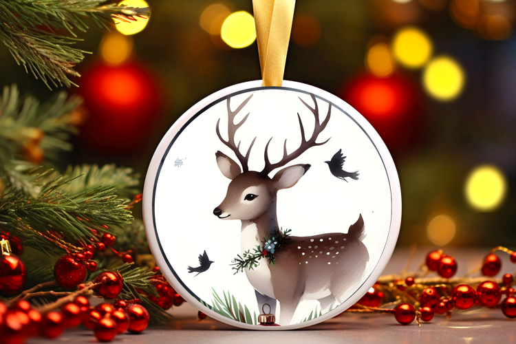 Round Christmass Ornament Sublimation|Clipart