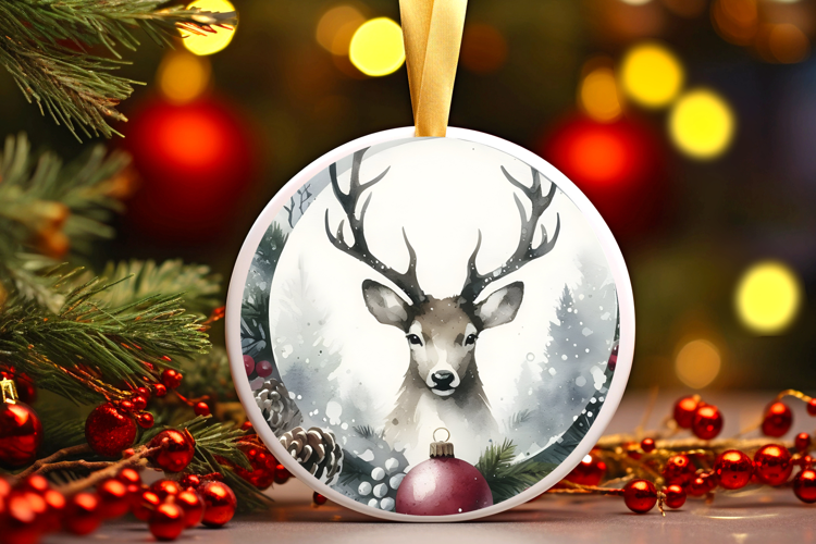Round Christmass Ornament Sublimation|Clipart