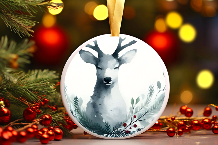 Round Christmass Ornament Sublimation|Clipart