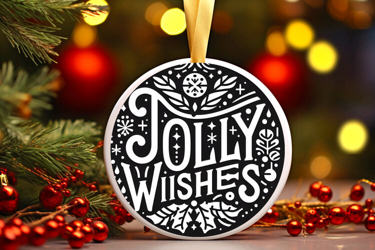 Round Christmass Ornament Sublimation|Clipart example image 1
