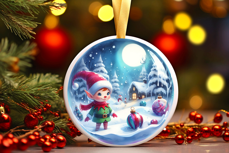 Round Christmass Ornament Sublimation|Clipart