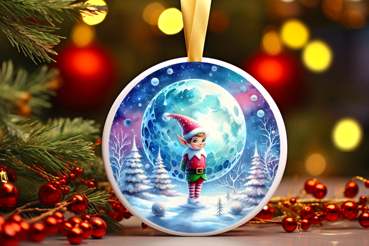 Round Christmass Ornament Sublimation|Clipart