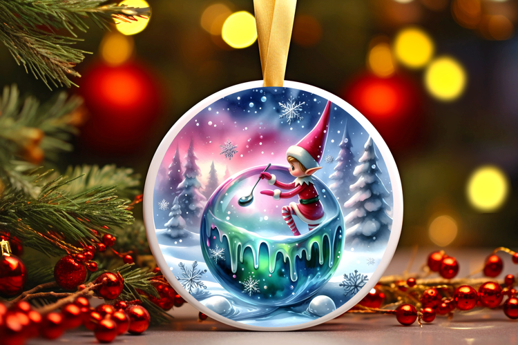 Round Christmass Ornament Sublimation|Clipart