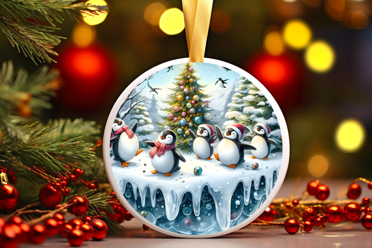 Round Christmass Ornament Sublimation|Clipart example image 1