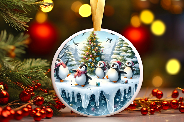 Round Christmass Ornament Sublimation|Clipart