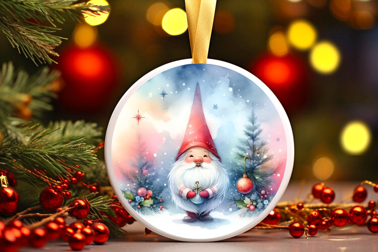 Round Christmass Ornament Sublimation|Clipart example image 1
