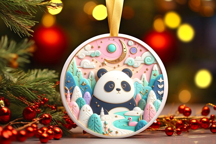 Round Christmas Ornament Sublimation|Clipart