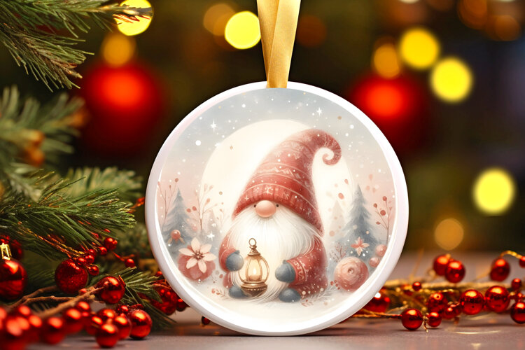 Round Christmass Ornament Sublimation|Clipart example image 1