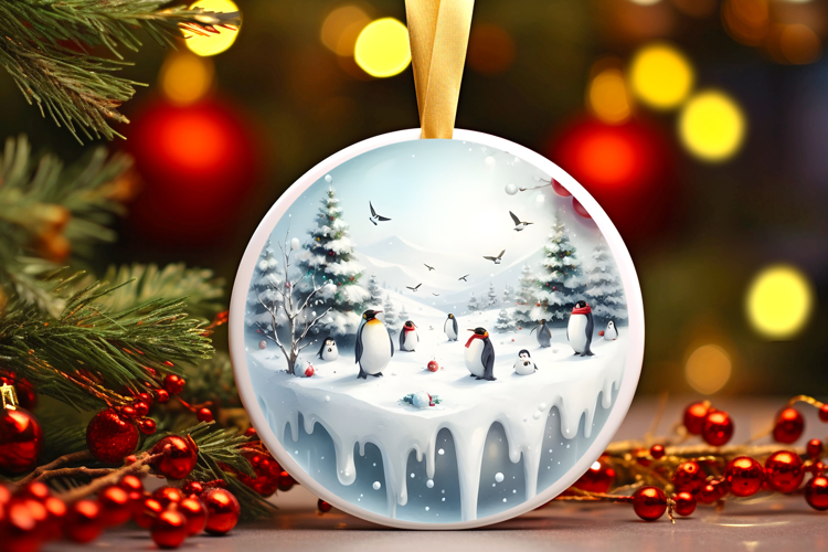 Round Christmass Ornament Sublimation|Clipart