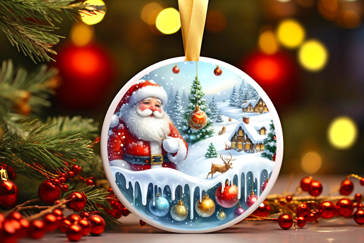 Round Christmass Ornament Sublimation|Clipart