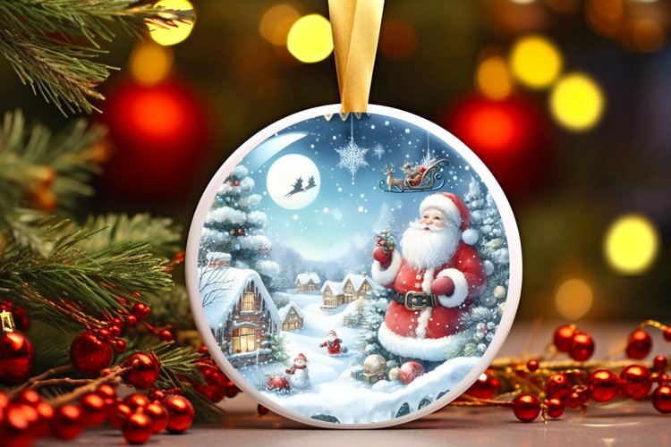 Winter Santa Scene Sublimation PNG
