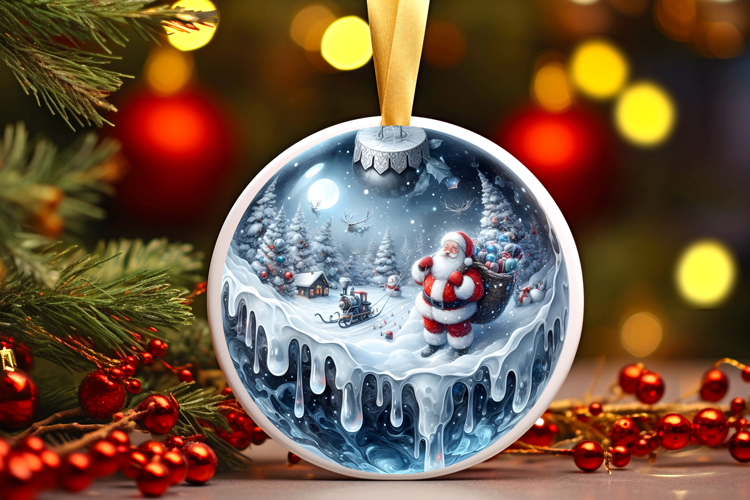 Round Christmass Ornament Sublimation|Clipart