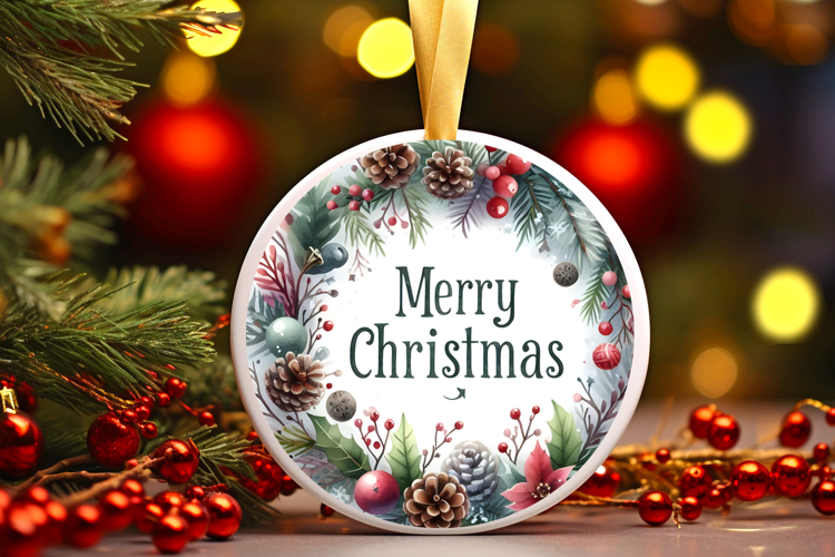 Round Christmass Ornament Sublimation|Clipart