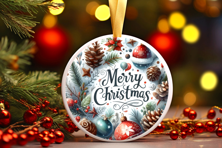 Round Christmass Ornament Sublimation|Clipart