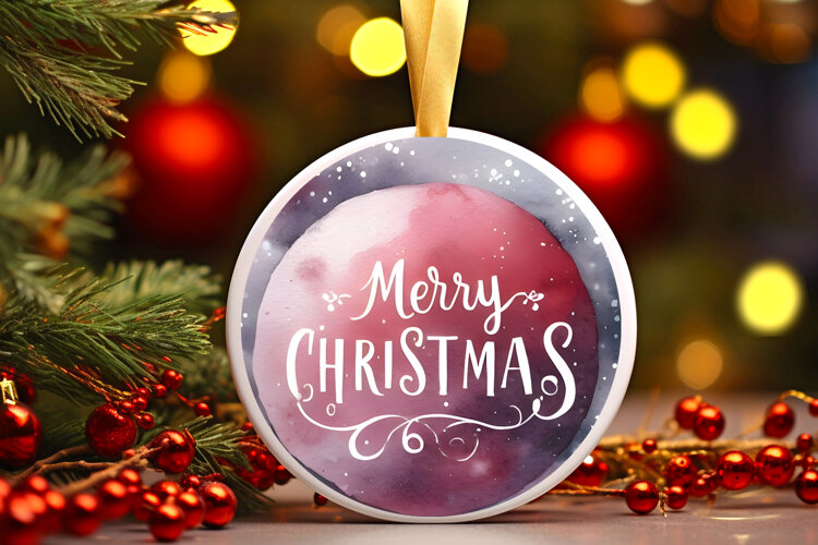Round Christmass Ornament Sublimation|Clipart example image 1