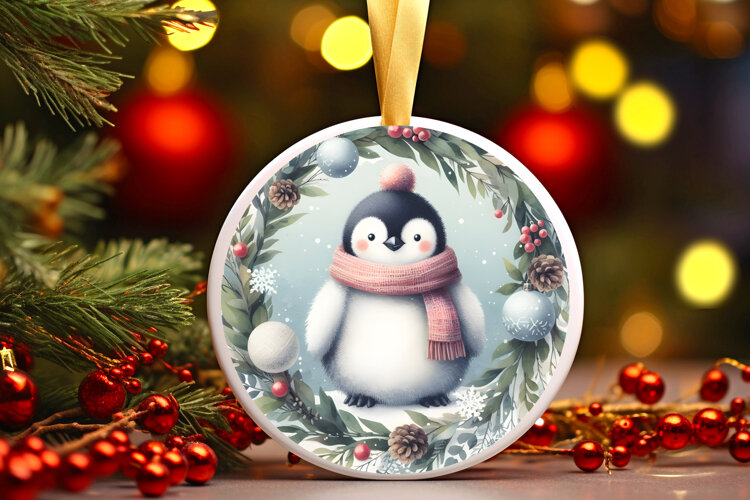 Round Christmass Ornament Sublimation|Clipart example image 1