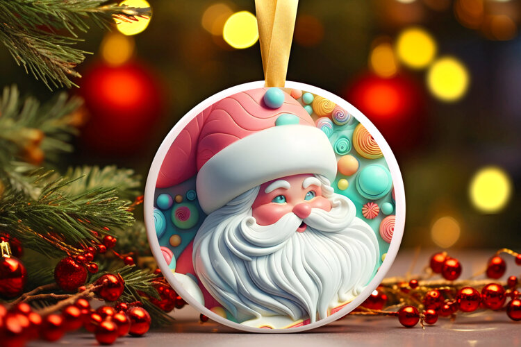 Round Christmass Ornament Sublimation|Clipart example image 1