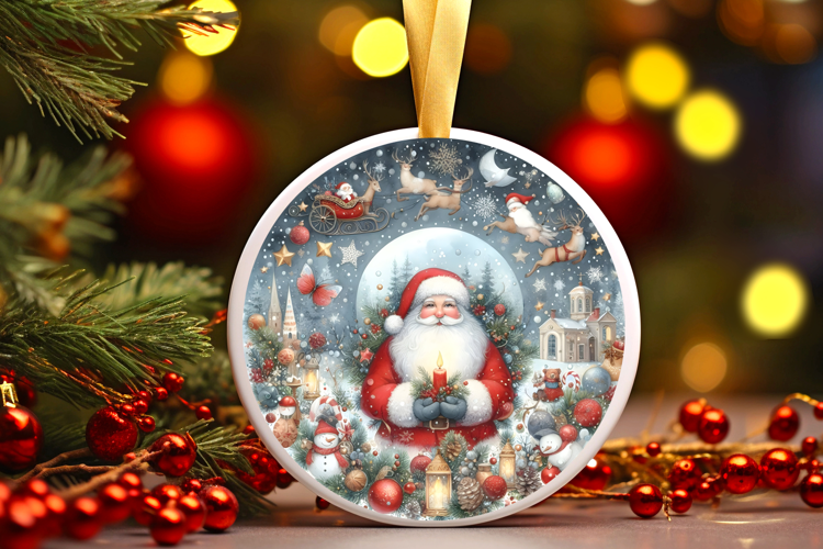 Round Christmass Ornament Sublimation|Clipart