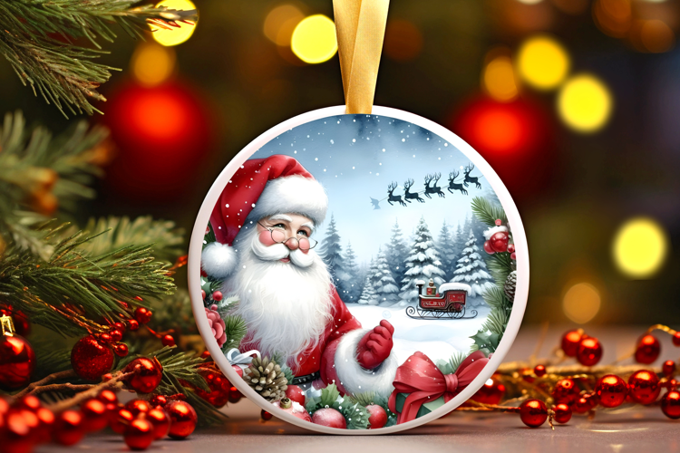 Round Christmass Ornament Sublimation|Clipart