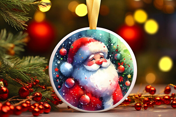 Round Christmass Ornament Sublimation|Clipart example image 1