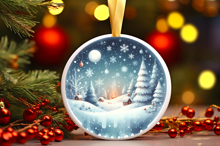 Round Christmass Ornament Sublimation|Clipart