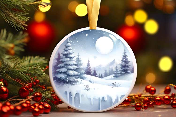 Round Christmass Ornament Sublimation|Clipart