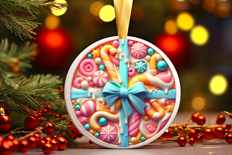 Round Christmass Ornament Sublimation|Clipart