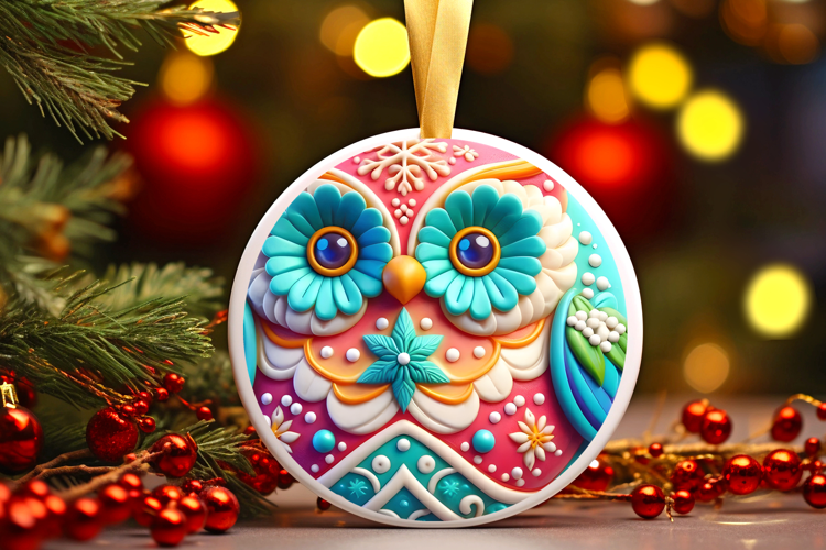 Round Christmass Ornament Sublimation|Clipart