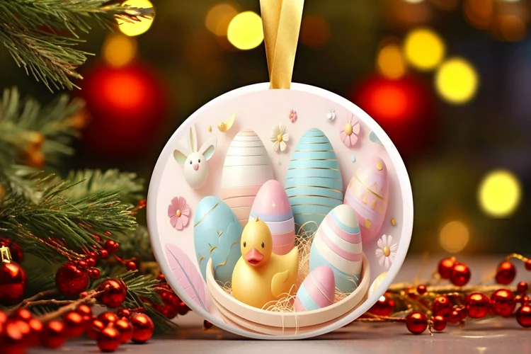 Round Christmas Ornament Sublimation|Clipart