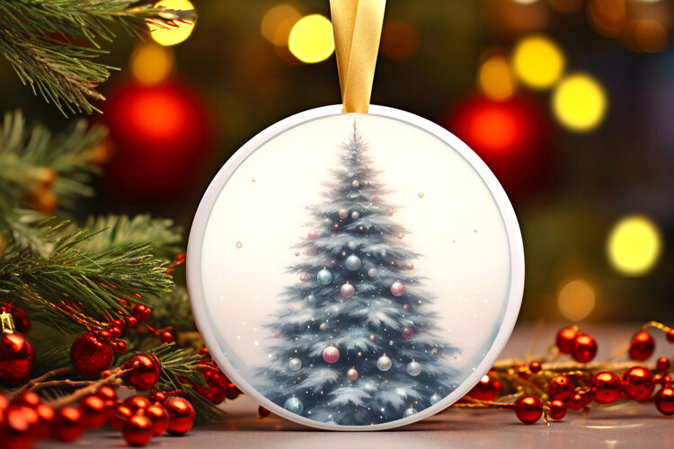 Round Christmass Ornament Sublimation|Clipart example image 1