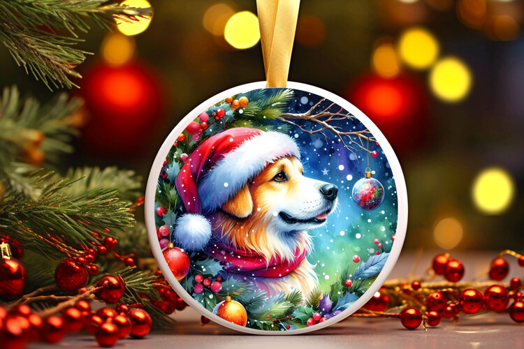 Round Christmass Ornament Sublimation|Clipart example image 1